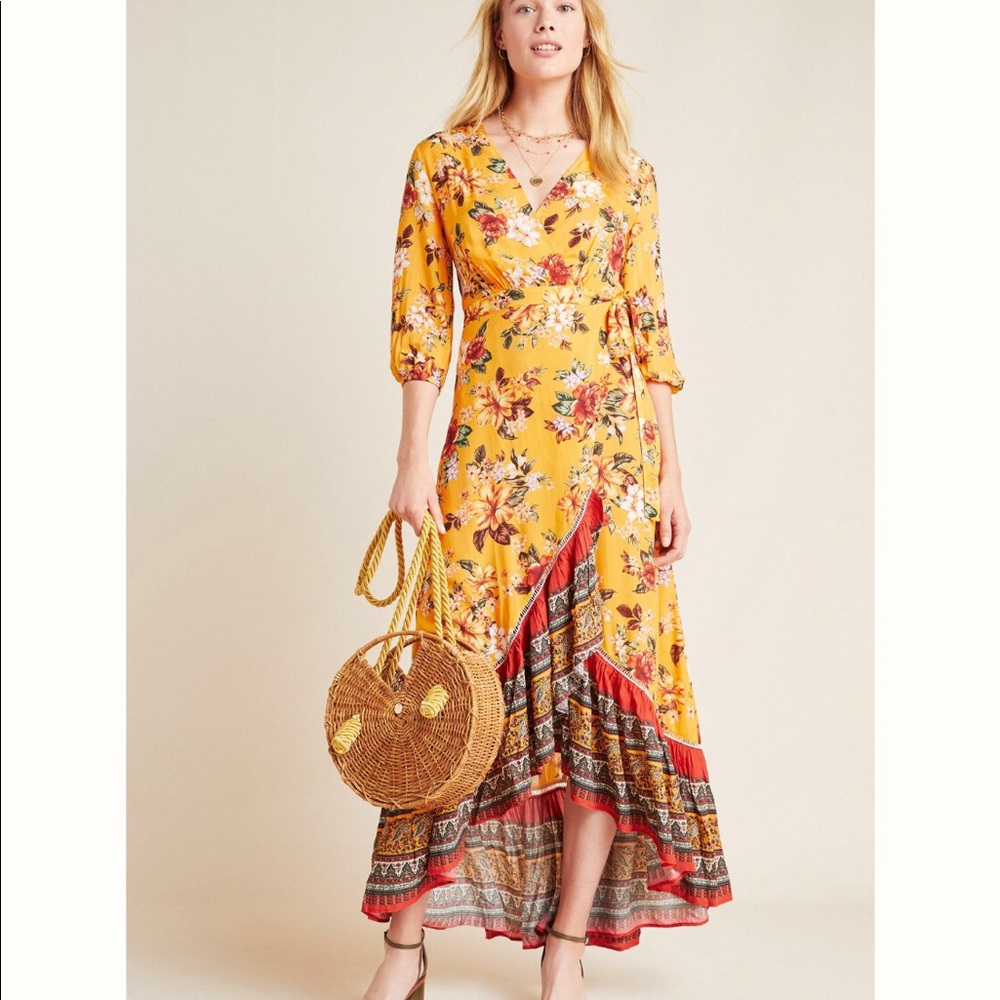 Farm Rio for Anthro Soigne Maxi Dress XS